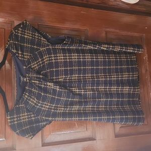 Ann Taylor Factory Navy and Yellow Bouse - Size M